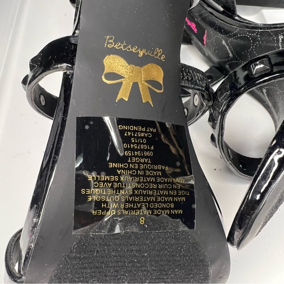 Betsey Johnson Betsyville Elegant Black Strappy Heels, Size: 8 - Picture 8 of 9